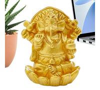 Generico Decorative Elephant Statue, Animal Ornament in Resin - Miniature Figurines of God Elephant | for Study Children's Room Bedside Bookcases Sill Exhibition