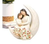 Generico Decorative Figurine Mother and Daughter - Ornament Design Without Face - Figurine Mother | For, Grandmother, Woman, Bookcase, Furniture, Home, Bedside Table and Desk