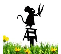 Genérico Decorative Garden Stakes - Mouse Stealing Flowers Waterproof Sign | Garden Decor | for Lawn Yard Fence Pathway Park
