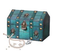 Generico Decorative Wooden Box | Organizer with Lock, Decorative Green Wooden Case Handmade - For Women Mother Jewellery Treasures Pearls Trinkets Memories Photos and Crafts