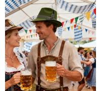 Generico Deluxe Oktoberfest Hat - Traditional Tyrolean Testage | German Bavarian Beer Festival Hats for Couples Adult Women October Beer Festival Photo Cosplay Fancy Dress