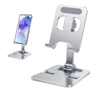 Genérico Desktop Phone Stand - Foldable Aluminum Alloy Stand - Foldable Smartphone Holder | for Home Travel Bedroom Living Room Study and Work