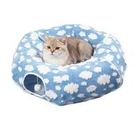 Genérico Detachable Cat Tunnel Bed - Washable Donut Shaped with Plush Cushion, Foldable Play Tunnel for Puppies or Small Pets, Comfortable Warm Shelter | Bedroom Apartment