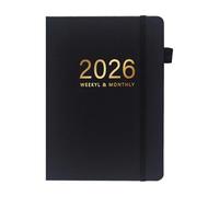 Genérico Diary Notebook - 2026 Diary with 144 Sheets - Hardcover Notebook Calendar A5 for Daily Use in Study Work Travel Home School Meetings Business Graduation Office