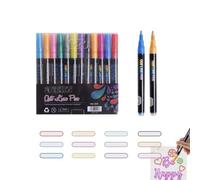 Generico Diary Pens with Line Pen | Line Glitter Pens for Painting - Portable Auto Marker Set for DIY Art Crafts, dise