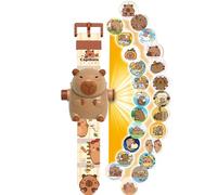 Genérico Digital Projector Clock | Capybara Animal Projection for Children Adjustable Projection with Screen and 24 Motifs Clock Ideal Preschool, 3 to 8 Years Old