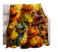 Genérico Dinosaur Flannel Blanket,HD Printing,Comfortable Flannel Blanket for Sofa 150x130cm | for Bed Reading Corner Children's Room Bedroom Office Travel
