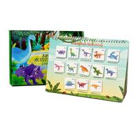 Generico Dinosaur Theme Book for Children, Interactive Educational Games for Development - Book with Stickers for Boys Girls Teenagers Students School Home Travel