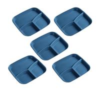 Genérico Divided Plates - Serving Tray With 3 Compartments | Set Of 5 Plates With Compartments - For Home Kitchen, Cooking, Eating, Fruits, Vegetables, Salad and Cake