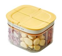 Generico - Divided Serving Tray with Lid, Vegetable Fridge Organizer, Fruit Box, Vegetable Tray | Store Garlic, Nuts, Onions, Lo, yellow, riferimento alla descrizione, Please refer to