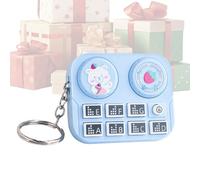 Genérico DJ Music Theme Keychain DJ Turntable Mini Player for Backpack Travel Office School, blue, Consulte la descripción