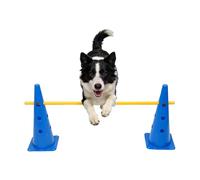 Genérico Dog Agility Course | Portable Pet Accessories | Dog Training Equipment with Rods | for Puppies Indoor Outdoor Garden Park Exercise Competition Game