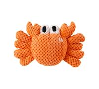 Generico Dog Chew Toy - Crab Design Enrichment Teething Plush Toy 21x15x3cm, Squeaky Interactive Recovery Game, Soft Lightweight Puppet Biting