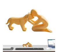 Genérico Dog Figurines, Funny Memorial Sculpture 3D Printed - Man and Dog Figurine | for Office Living Room Bedroom Barn Bookshelf Desk Table Birthday