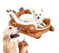 Generico Dog Kennel Christmas Sledge | Warm Christmas Puppies for Dogs Winter Holidays for Sleeping Night and Day Animal Lovers Winter Home Office Living Room