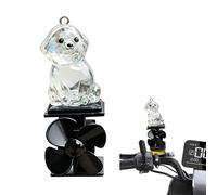 Genérico Dog Statue | Illuminated Decoration for Motorcycles,Animal Figures with Wind Movement,for Women On Scooter Handlebar Bike Outdoor Cycling