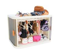 Generico Doll Cabinet - Foldable Clothing Storage Box | Cartoon Organizer for Collectors Dolls | Mini Wardrobe Display | Memory for the s