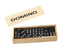 Generico Domino Set - Dominoes Set Double Six | Black Domain with Case | Wooden Material, Educational Size Toy, 28 Tiles with Wooden Case for Adults, Children