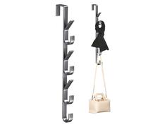 Genérico Door Cover, Set of 4 Vertical 5 Pin Hooks, Brushed Carbon Steel Hook, Suspended Storage Space, Saving Clothes, Towels, Masons