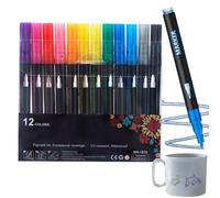 Genérico Double Line Contour Markers - 12 Colors Double Line Markers for Art, Bright Outline, for Drawing, Journals, Cards, School, Classroom, Crafts, Poster