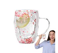 Generico Double Walled Coffee Cups - Aesthetic Clear Insulator 350ml | Heat Resistant Espresso Latte and Coffee Cups for Women Drinks Bright Colours