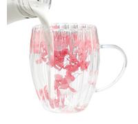 Generico Double-walled Coffee Mug - Transparent 300 ml, Handle for Glasses, Hot and Cold Drinks | Tea Cups for Milk Coffee, Home Kitchen for Office, Elegant and Res