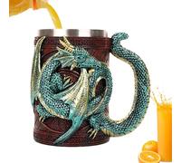 Genérico Dragon Beer Mug | Gothic 3D Mugs For Beer,Gothic Tin Mug For Medieval Style Lovers In Stainless Steel For Theme And Decoration