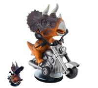 Generico Drifting Car Ornament - T-Rex Dynamic Motorcycle, Smooth Outer Drift Base, PVC Figurine, Resin Case | Upgrade