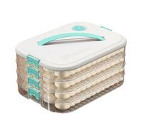 Genérico Dumpling Container - Transparent Food Organizer, Cookie Keeper Container with Lid, Stackable Refrigerator Storage System, Multi Pasta Noodle Lasagna Holder for Kitchen Meal Prep Homes