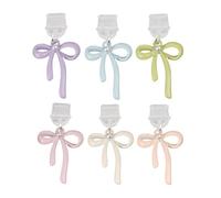 Genérico Dust Plug - Phone Dust Cover | 6 Pieces Plug Cover Bow Zinc Alloy Protective Cellphone Charm Tiny Phone Decor for Most Smartphones Cover Caps Protector