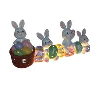 Genérico Easter Bunny Eggs Figure Lighted LED Rabbit Table Decoration | Creative Spring Animal Statue Tea Table, Indoor Rooms Display, ad