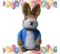 Genérico Easter Bunny Felt - Handmade Crochet Animal Crafts Colorful Jacket Rabbit Soft Felt Decoration | Christmas Decoration for Easter Table,