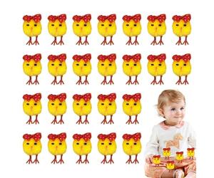 Genérico Easter Chicks Decoration - Set of 24 Plush Chick Rag Animals | Mini Toys Cotton Ball for Search Eggs Surprises | Centertable Spring Filling