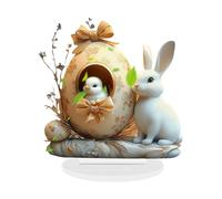 Genérico Easter Decoration - Easter Bunny Decorations - 2D Acrylic Bunny Figurine Egg Design for Coffee Table, Desk, Kitchen, Living Room, Home, Office,