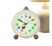 Generico Easter Metal Table Clock Mini Alarm Clock Non-Ticking Silent Design Shelf Clock Decorative for Spring Holidays on Bedside Living Room Display des