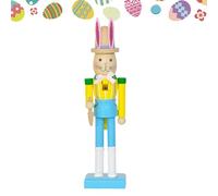 Genérico Easter Nutcracker Figurine for Decoration - Bunny Statue Decoration, Nutcracker Easter Bunny, for Spring Mantel Fireplace Outdoor Porch Apartment