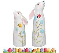 Generico Easter Rabbit Figurines, Seasonal Decoration in Resin - Table Spring Sculpture | For Bookcase Showcase Bedside Bedroom Living Room Home Office Garden Patio