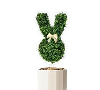 Genérico Easter Topiary Indoor - Artificial Green Bunny Garden Sign Cute Christmas Decoration for Lawn Porch Home Living Room Salute Cheerful Spring
