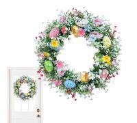 Genérico Easter Wreaths | 35 cm Artificial Wall Garland with Egg, Easter Wreath for Outside at Front Door, for Summer, Autumn, Winter, Christmas, Yard Decoration and