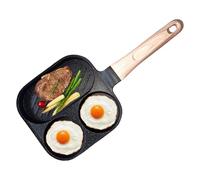 Generico Egg Pan | Non-Stick Split Pan for Cooking | Pan with 3 Compartments for Electric Induction Kitchen | Omelette Pancake Hamburger Bacon