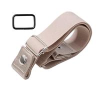 Generico Elastic Belt Without Buckle - Invisible and Comfortable Without Buckle Unisex, Elastic Waist Belt for Women and Men - For Mom, Wife, Girlfriend, Dad, Grandpa, Husband, cream color,
