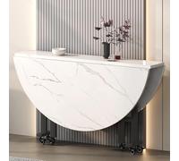 Generico Elegant Extendable Folding Wooden Dining Table with Falling Leaves Pattern, Perfect for Kitchen, Living Room and Home and Office Use