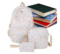 Genérico Elegant Women Backpack with Butterfly Knot - Large Versatile Backpack for School, Travel | Built-in Makeup Organizer | for Teacher, Student, Daily Use and Tourism, azul, Consulte la