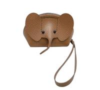 Genérico Elephant Wallet Bag - Small Size Organizer, PU Zipper Holder | Animal Coin Container for Travel Storage, C, Khaki, Consulte la descripción, See description