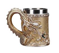 Genérico Embossed Chinese Metal Metal Coffee Cups for Drinks | Funny Dragon Coffee Mugs For Men Women Home Office School Birthday New Year Tea Water