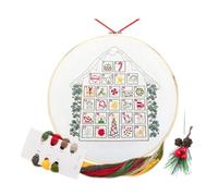 Generico Embroidery Kit - Classic Christmas Embroidery Kit | Ornament Making Kit, Fabric for Embroidery Kit, Calendar 'Advent Pattern Hand Embroidery Kit