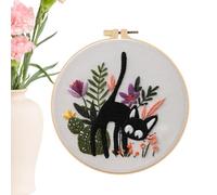 Genérico Embroidery Kits For Adults | Funny Cat Design For Crafts And Embroidery - Hand Sewing Supplies For Women And Enthusiasts Art Class Travel Home Gift