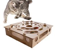 Generico Enrichment Box for Cat Nail Files, Maze with Play Path, with Bell and Ball Interactive Puzzle for Cats - For Mental Stimulation Training and Training