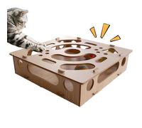 Generico Enrichment Box for Cat Nail Files | Maze with Play Path, with Bell and Ball Interactive Puzzle for Cats - For Mental Stimulation Training and Training