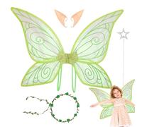 Genérico Ensemble D'ailes De Fée - Ailes De Fée Papillon Pour Filles | Déguisement Fée Enfant | Accessoires De Cosplay D'Halloween, Accessoires De Jeu De Rôle Pour Fête De Noël, Mariage Accessoires